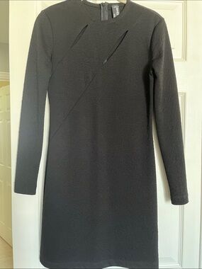 Design Lab black long sleeve body-con dress - size 4